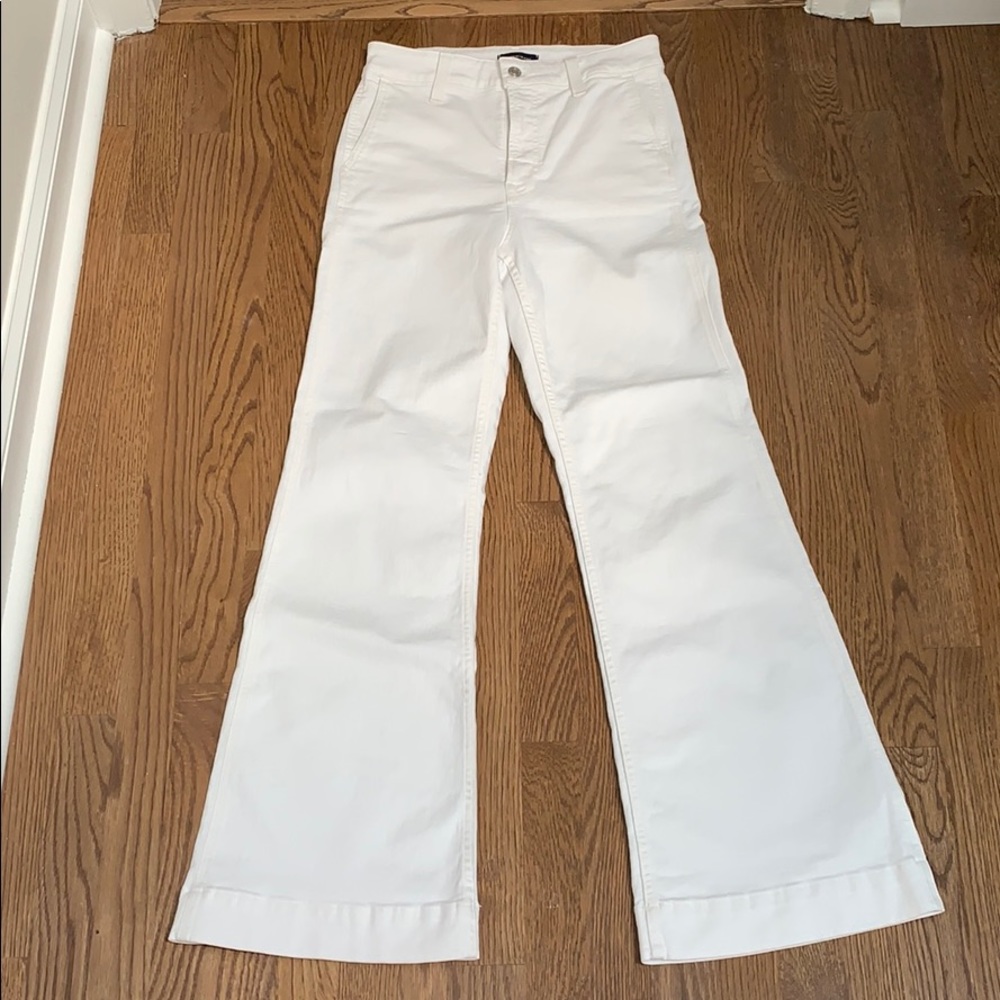 NWT J. Crew high waist wide leg white jeans